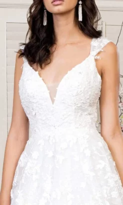 Elizabeth K Bridal Elizabeth K - GL1950 Plunging Neck Floral Long Gown -Hot Sale WEDDING Store elizabeth k gl1950 plunging neck floral long gown wedding dresses 27995216085075