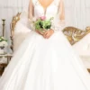 Elizabeth K GL1981 - Long Sleeve V-neck Wedding Gown