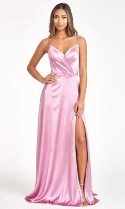 Elizabeth K GL1993 - Spaghetti Strap V-Neck Prom Dress With Slit -Hot Sale WEDDING Store elizabeth k gl1993 spaghetti strap v neck prom dress with slit special occasion dress xs dusty rose 30081829666899