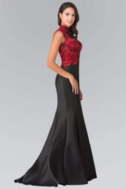 Elizabeth K - GL2226 Embroidered High Neck Trumpet Gown -Hot Sale WEDDING Store elizabeth k gl2226 embroidered high neck trumpet gown special occasion dress xs black 28960646103123