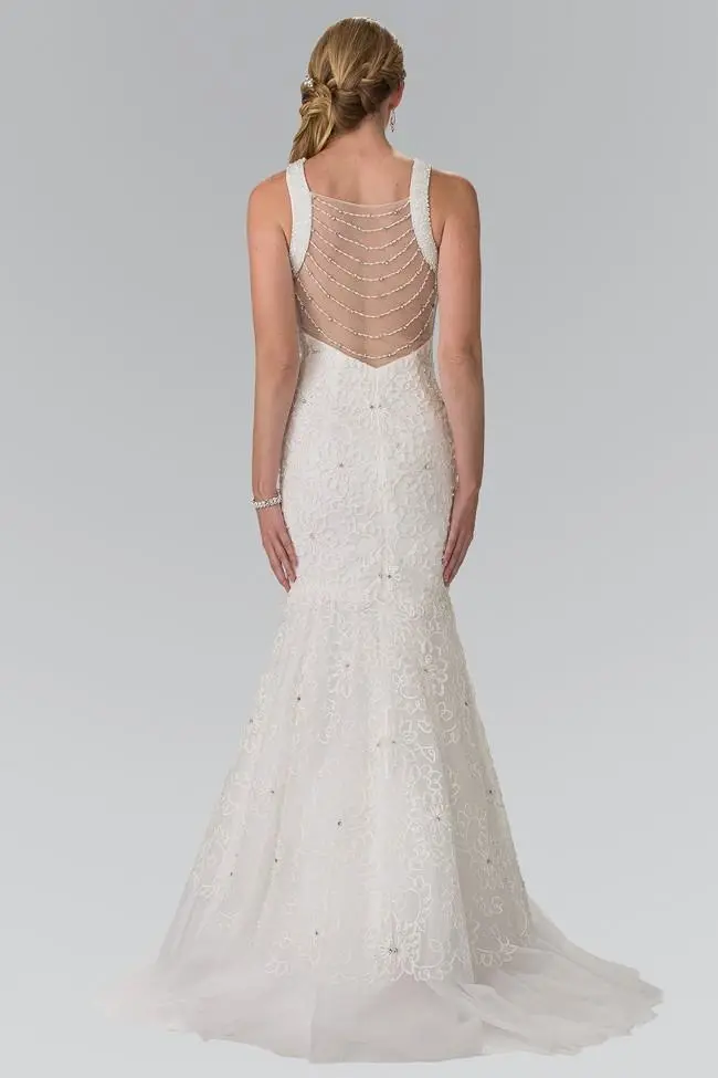 Elizabeth K Bridal Elizabeth K - GL2262 Embroider Two Piece Halter Mermaid Gown 2 Elizabeth K Bridal Elizabeth K - GL2262 Embroider Two Piece Halter Mermaid Gown - Image 2