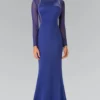 Elizabeth K - GL2284 Beaded Scoop Neck Rome Jersey Sheath Dress