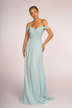 Elizabeth K - GL2550 Pleated Off-Shoulder Chiffon A-line Dress 18 Elizabeth K - GL2550 Pleated Off-Shoulder Chiffon A-line Dress -Hot Sale WEDDING Store elizabeth k gl2550 pleated off shoulder chiffon a line dress bridesmaid dresses xs silvery blue 28828125364307