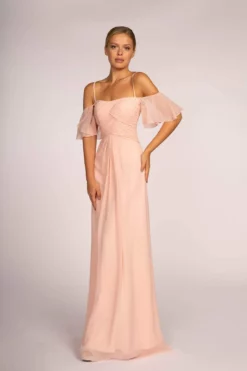 Elizabeth K - GL2615 Pleated Straight Across Neck Chiffon Dress 17 Elizabeth K - GL2615 Pleated Straight Across Neck Chiffon Dress -Hot Sale WEDDING Store elizabeth k gl2615 pleated straight across neck chiffon dress bridesmaid dresses xs blush 28801352728659
