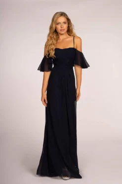 Elizabeth K - GL2615 Pleated Straight Across Neck Chiffon Dress 21 Elizabeth K - GL2615 Pleated Straight Across Neck Chiffon Dress -Hot Sale WEDDING Store elizabeth k gl2615 pleated straight across neck chiffon dress bridesmaid dresses xs navy 6259120275513