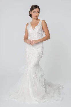 Elizabeth K - GL2814 Embroidered V-Neck Mermaid Bridal Gown
