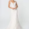 Elizabeth K - GL2820 Embellished Lace Deep V-neck Trumpet Gown