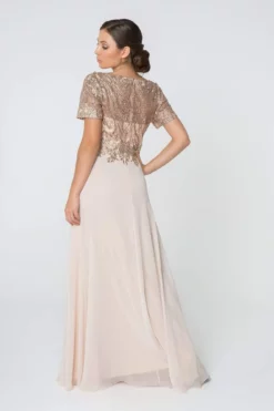 Elizabeth K - GL2826 Metallic Lace Embroidered Chiffon Dress -Hot Sale WEDDING Store elizabeth k gl2826 metallic lace embroidered chiffon dress mother of the bride dresses 12068151492691