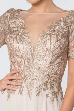 Elizabeth K - GL2826 Metallic Lace Embroidered Chiffon Dress -Hot Sale WEDDING Store elizabeth k gl2826 metallic lace embroidered chiffon dress mother of the bride dresses 12068151525459