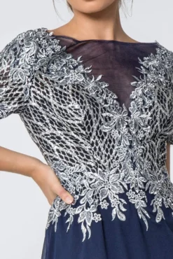 Elizabeth K - GL2826 Metallic Lace Embroidered Chiffon Dress -Hot Sale WEDDING Store elizabeth k gl2826 metallic lace embroidered chiffon dress mother of the bride dresses 12068151656531