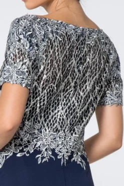 Elizabeth K - GL2826 Metallic Lace Embroidered Chiffon Dress -Hot Sale WEDDING Store elizabeth k gl2826 metallic lace embroidered chiffon dress mother of the bride dresses 12068151689299