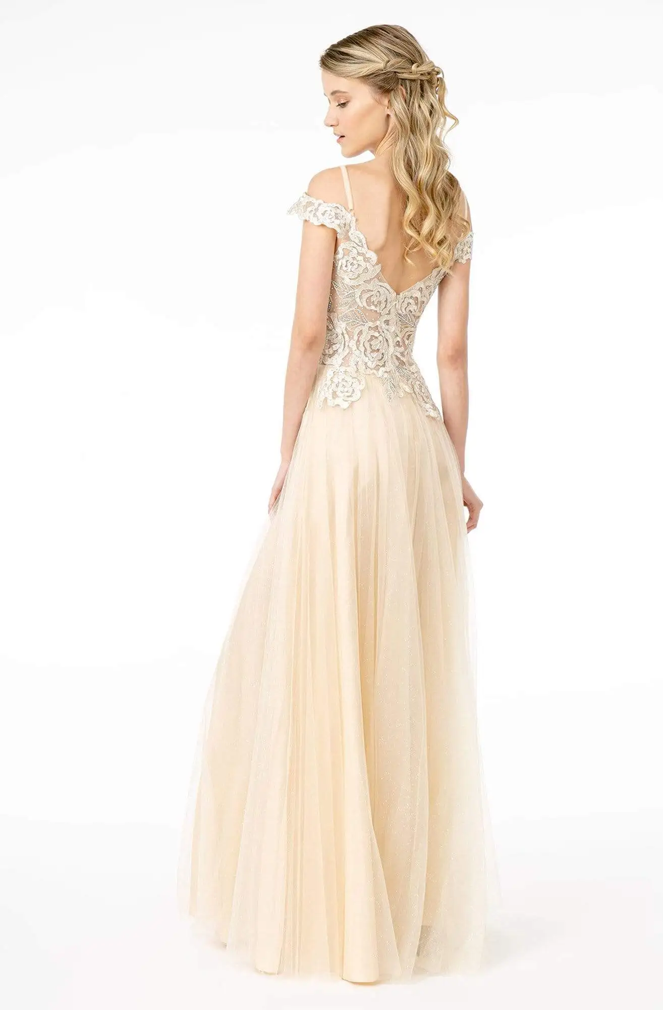 Elizabeth K - GL2953 Embroidered Off-Shoulder Mesh A-Line Gown 10 Elizabeth K - GL2953 Embroidered Off-Shoulder Mesh A-Line Gown - Image 10