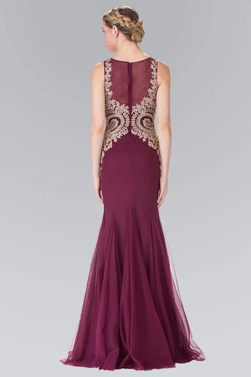Elizabeth K - Gold Embroidered Tulle Trumpet Gown GL2283 4 Elizabeth K - Gold Embroidered Tulle Trumpet Gown GL2283 - Image 4
