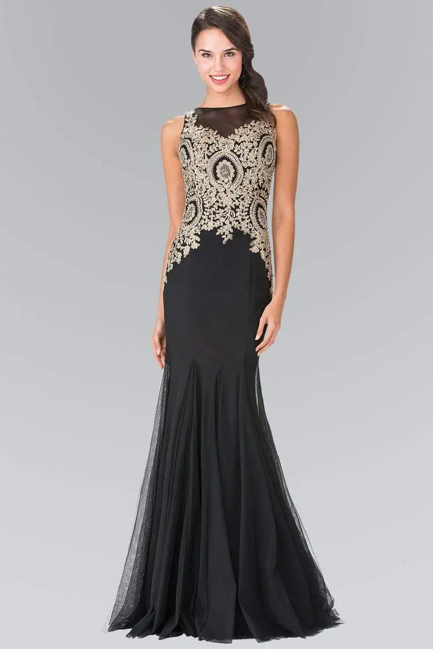 Elizabeth K - Gold Embroidered Tulle Trumpet Gown GL2283 5 Elizabeth K - Gold Embroidered Tulle Trumpet Gown GL2283 - Image 5