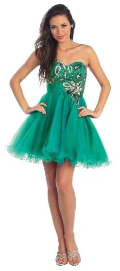 Elizabeth K - GS1038 Embellished Strapless Sweetheart Cocktail Dress