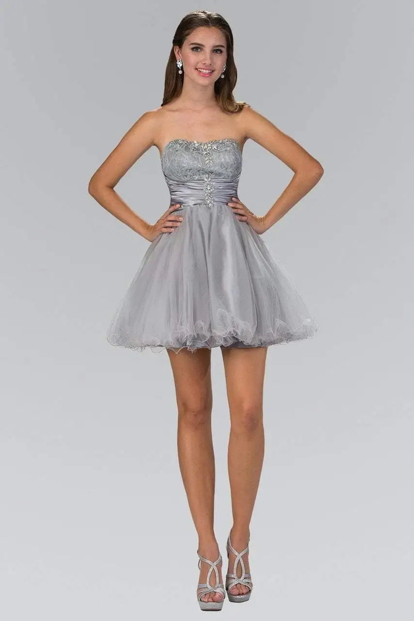 Elizabeth K - GS1345 Jeweled Strapless Lace-up Back Cocktail Dress 6 Elizabeth K - GS1345 Jeweled Strapless Lace-up Back Cocktail Dress - Image 6