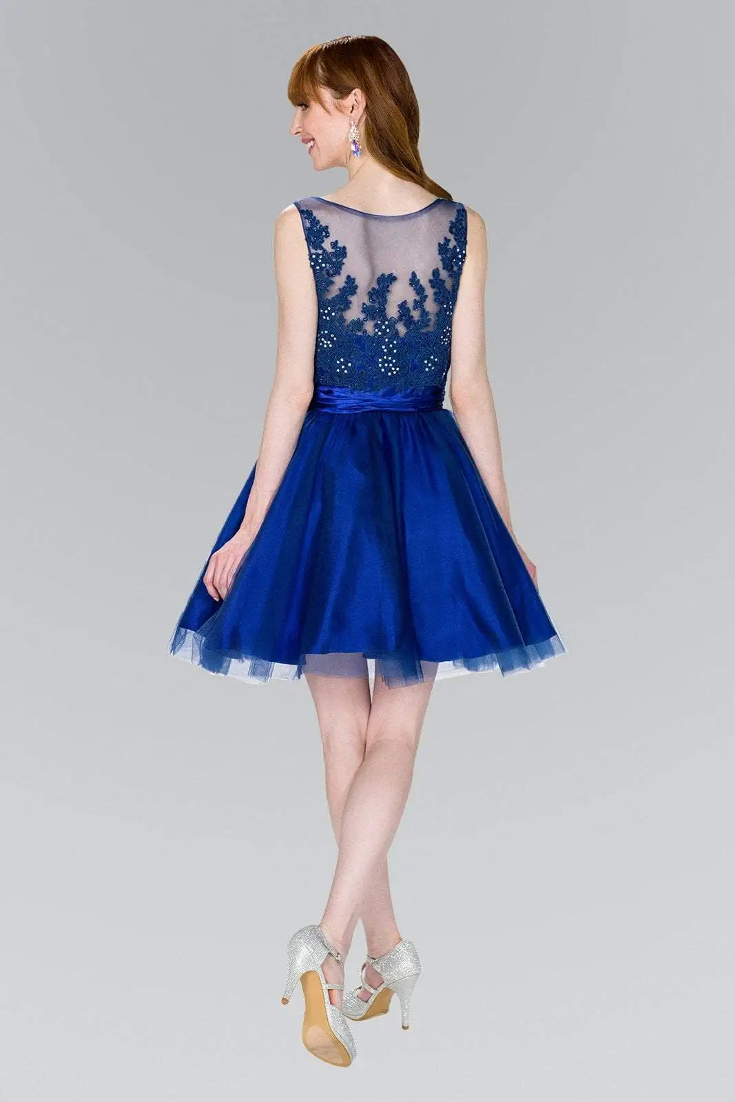 Elizabeth K - GS2414 Sparkly Beaded Lace Bodice Tulle Cocktail Dress 6 Elizabeth K - GS2414 Sparkly Beaded Lace Bodice Tulle Cocktail Dress - Image 6