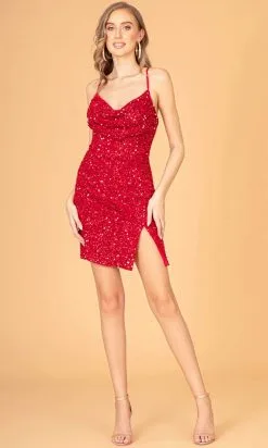 Elizabeth K GS3087 - High-Slit Sheath Cocktail Dress -Hot Sale WEDDING Store elizabeth k gs3087 high slit sheath cocktail dress special occasion dress xs red 31508561297491