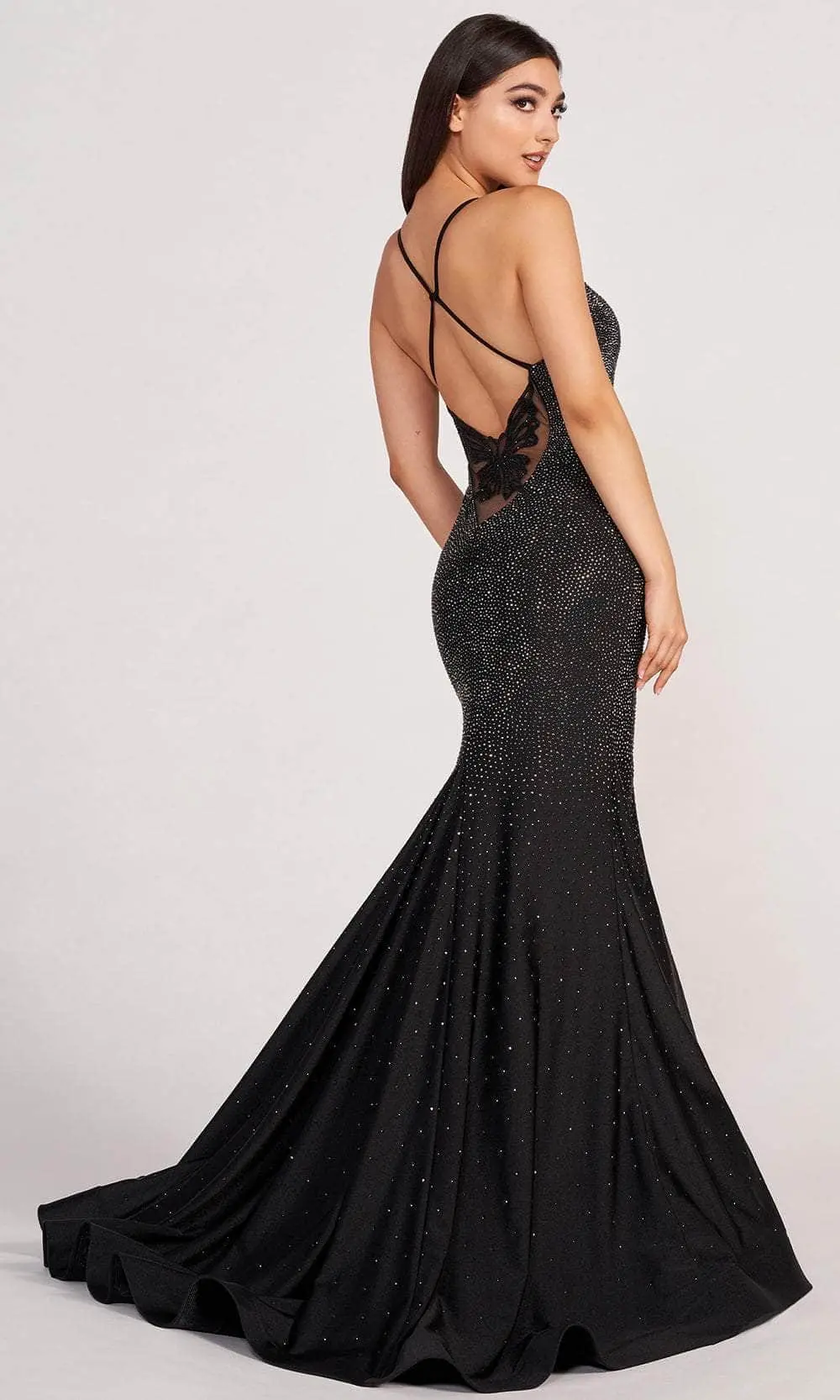 Ellie Wilde - Butterfly Motif Prom Dress EW34005 2 Ellie Wilde - Butterfly Motif Prom Dress EW34005 - Image 2