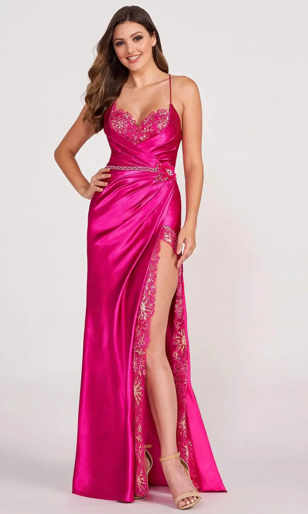Ellie Wilde EW34008 - Embroidered Sweetheart Sheath Prom Gown 4 Ellie Wilde EW34008 - Embroidered Sweetheart Sheath Prom Gown - Image 4