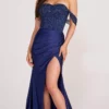 Ellie Wilde EW34112 - Beaded Ruched Evening Dress