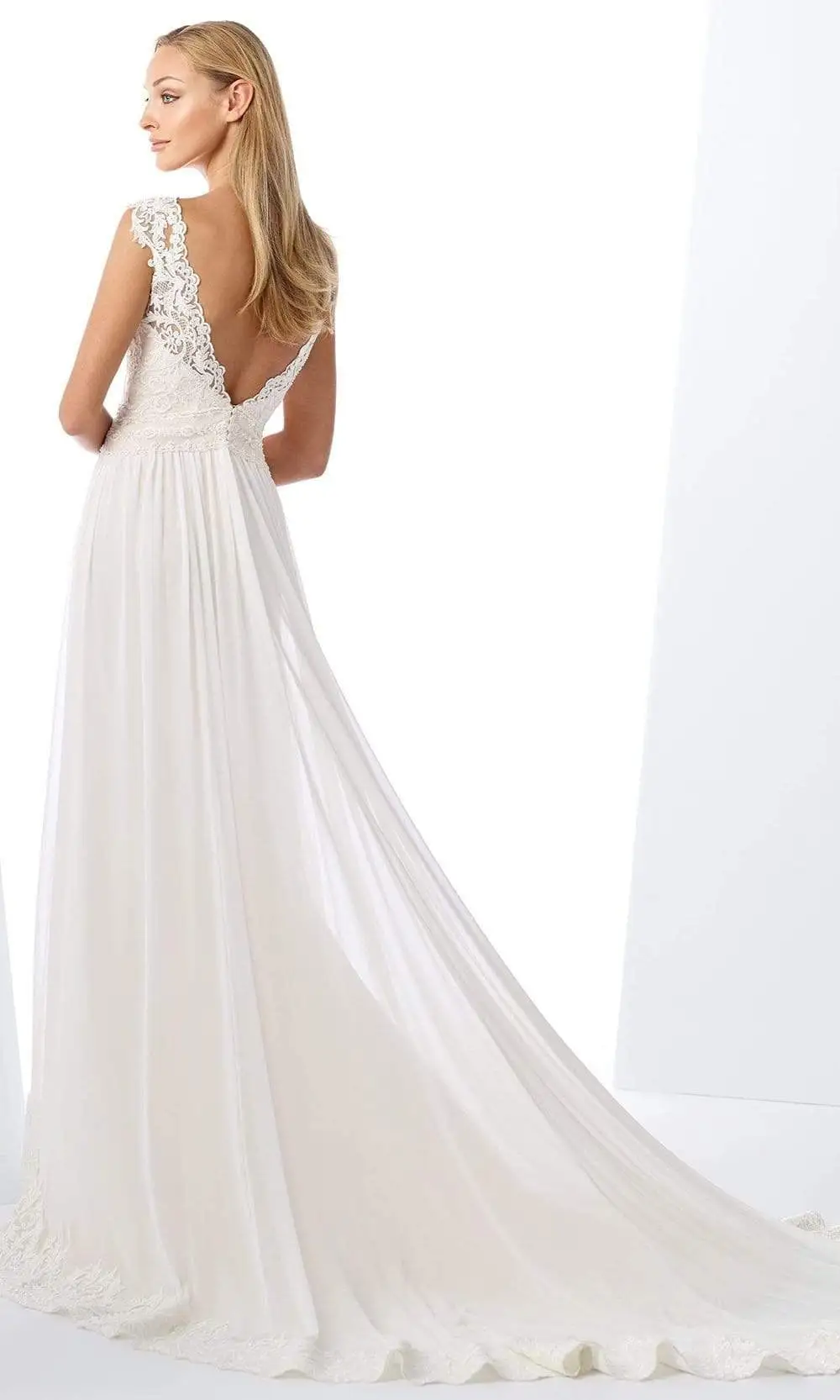 Enchanting By Mon Cheri - 119126 Lace Chiffon A-Line Bridal Dress 2 Enchanting By Mon Cheri - 119126 Lace Chiffon A-Line Bridal Dress - Image 2