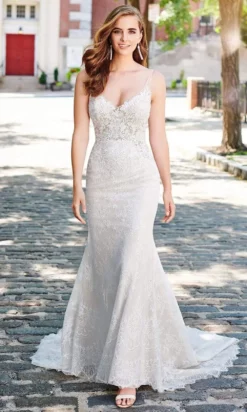 Enchanting By Mon Cheri - 120161 Beaded Lace Chiffon Bridal Gown