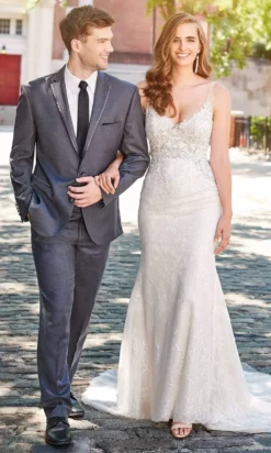 Enchanting By Mon Cheri - 120161 Beaded Lace Chiffon Bridal Gown -Hot Sale WEDDING Store enchanting by mon cheri 120161 beaded lace chiffon bridal gown bridal dresses 15887943762003