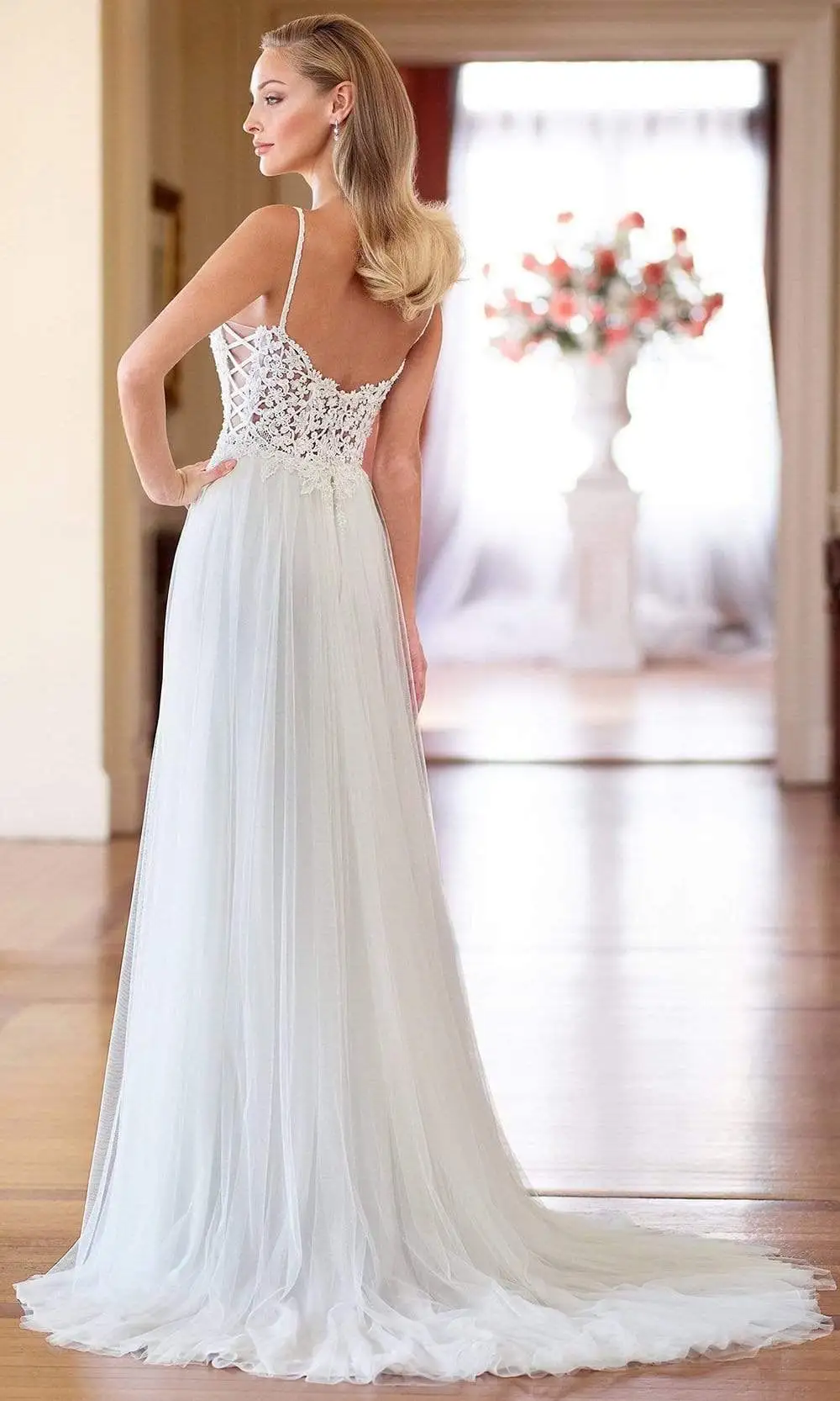 Enchanting By Mon Cheri - 218164 Plunging Sweetheart A-Line Gown 2 Enchanting By Mon Cheri - 218164 Plunging Sweetheart A-Line Gown - Image 2