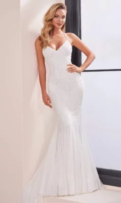 Enchanting By Mon Cheri - 221153 Beaded Trumpet Wedding Dress