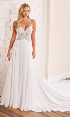 Enchanting By Mon Cheri - 221156 Lace Corset Chiffon Bridal Gown