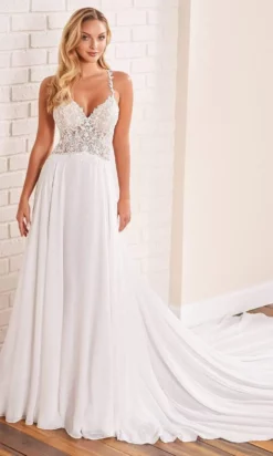 Enchanting By Mon Cheri - 221156 Lace Corset Chiffon Bridal Gown -Hot Sale WEDDING Store enchanting by mon cheri 221156 lace corset chiffon bridal gown bridal dresses 28781313687635