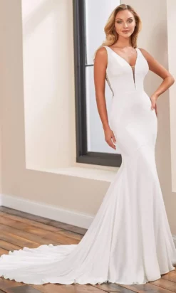 Enchanting By Mon Cheri - 221160 Crystal Beaded Crepe Dress