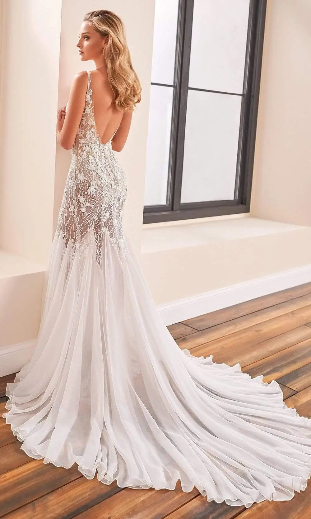 Enchanting By Mon Cheri - 221162 Soft Tulle See Through Trumpet Dress 2 Enchanting By Mon Cheri - 221162 Soft Tulle See Through Trumpet Dress - Image 2