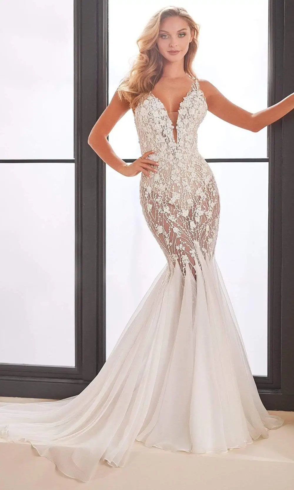 Enchanting By Mon Cheri - 221162 Soft Tulle See Through Trumpet Dress 3 Enchanting By Mon Cheri - 221162 Soft Tulle See Through Trumpet Dress - Image 3