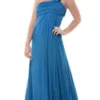 Eureka Fashion - 1701 Rosette Strap One Shoulder Empire Waist Gown