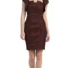 Eureka Fashion - 1818 Taffeta Sheath Cocktail Dress With Bolero