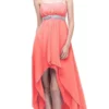 Eureka Fashion - 1913 Chiffon Layered High Low Empire Waist Gown