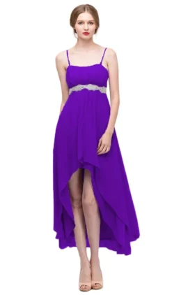 Eureka Fashion - 1913 Chiffon Layered High Low Empire Waist Gown -Hot Sale WEDDING Store eureka fashion 1913 chiffon layered high low empire waist gown special occasion dress xs purple 6681969786963
