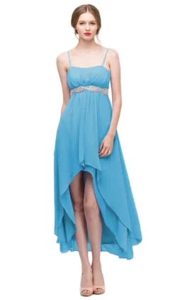 Eureka Fashion - 1913 Chiffon Layered High Low Empire Waist Gown -Hot Sale WEDDING Store eureka fashion 1913 chiffon layered high low empire waist gown special occasion dress xs turquoise 6681969655891