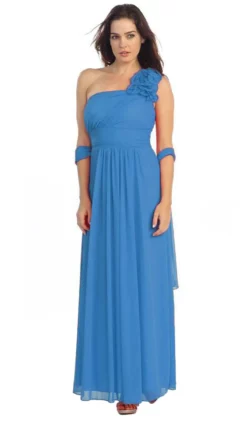 Eureka Fashion - 2005 Ruffled Shoulder Accent Asymmetrical A-Line Gown -Hot Sale WEDDING Store eureka fashion 2005 ruffled shoulder accent asymmetrical a line gown bridesmaid dresses xs turquoise 6700129419347