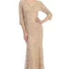Eureka Fashion - 2040 Lace V-neck Trumpet Dress