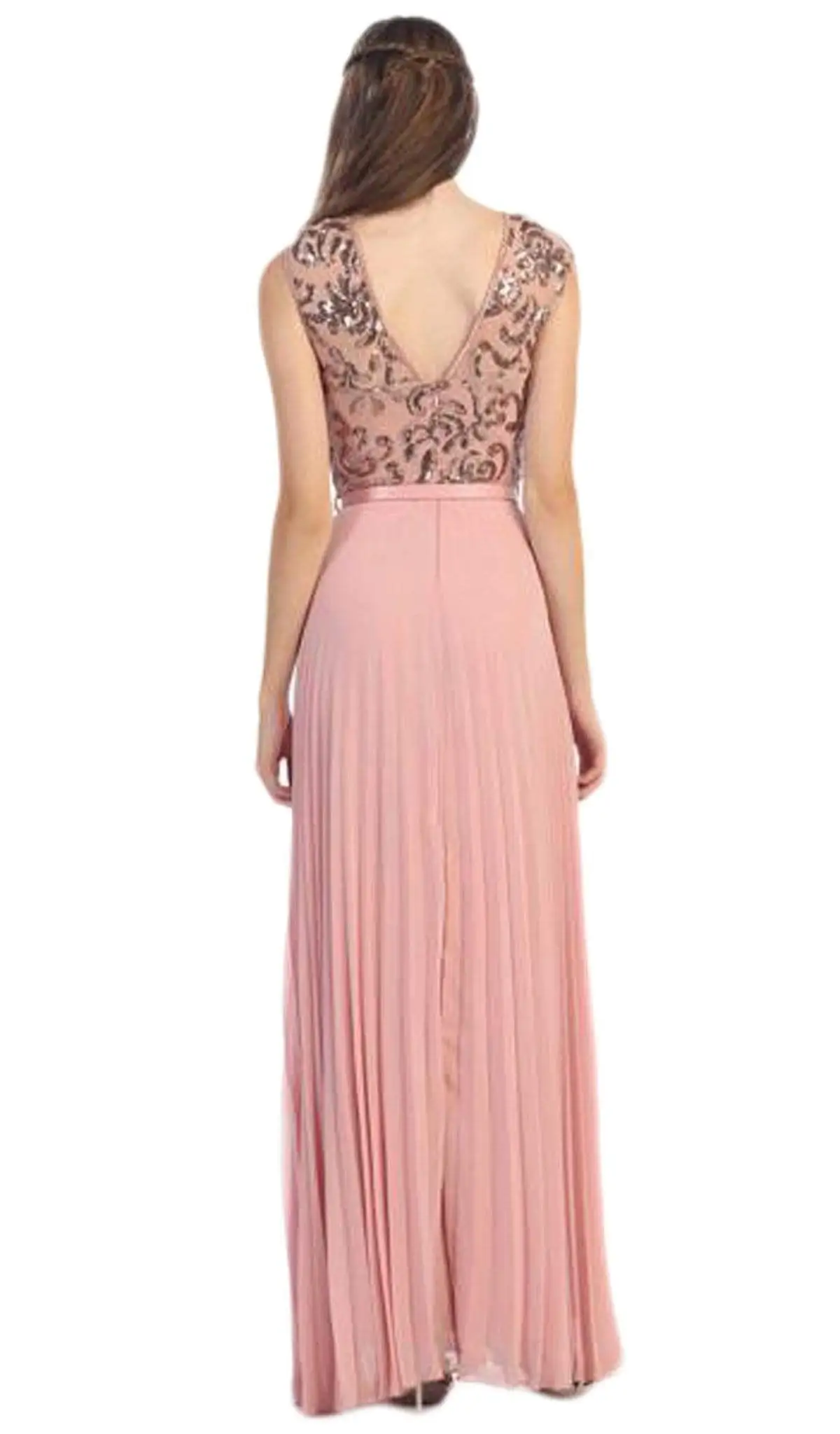 Eureka Fashion - 2066 Sequined Illusion Cap Sleeve Pleated Dress 4 Eureka Fashion - 2066 Sequined Illusion Cap Sleeve Pleated Dress - Image 4