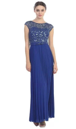 Eureka Fashion - 2066 Sequined Illusion Cap Sleeve Pleated Dress 10 Eureka Fashion - 2066 Sequined Illusion Cap Sleeve Pleated Dress -Hot Sale WEDDING Store eureka fashion 2066 sequined illusion cap sleeve pleated dress special occasion dress xs royal 6898864619603