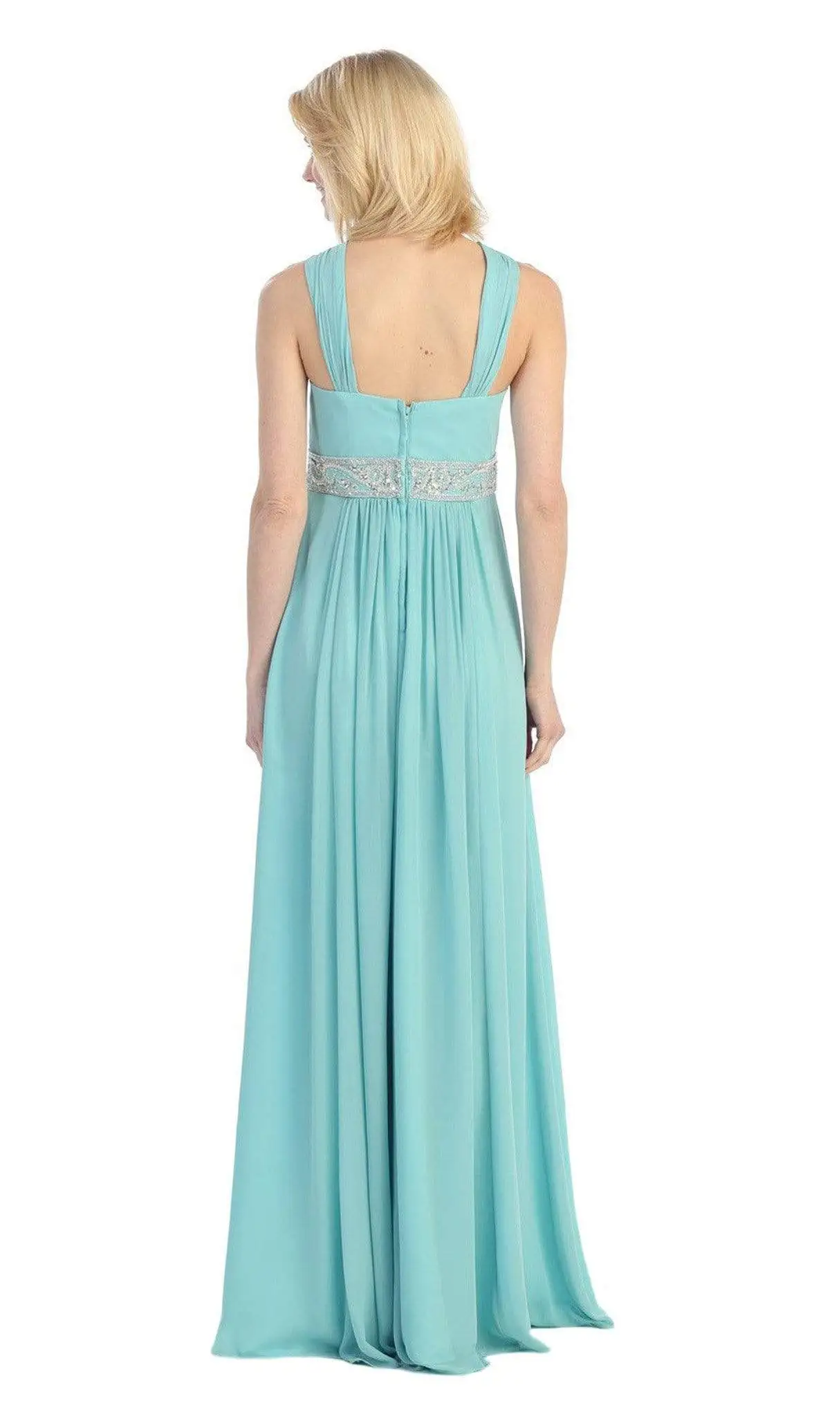 Eureka Fashion - 2440 Ruched Square-Neck Chiffon Long Gown 2 Eureka Fashion - 2440 Ruched Square-Neck Chiffon Long Gown - Image 2