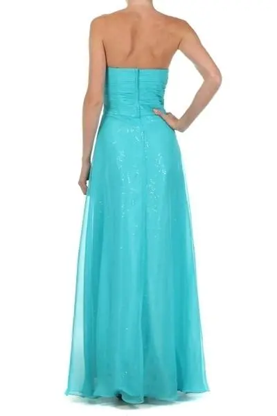 Eureka Fashion - 2507 Rhinestone Accented Sweetheart Chiffon Dress 2 Eureka Fashion - 2507 Rhinestone Accented Sweetheart Chiffon Dress - Image 2