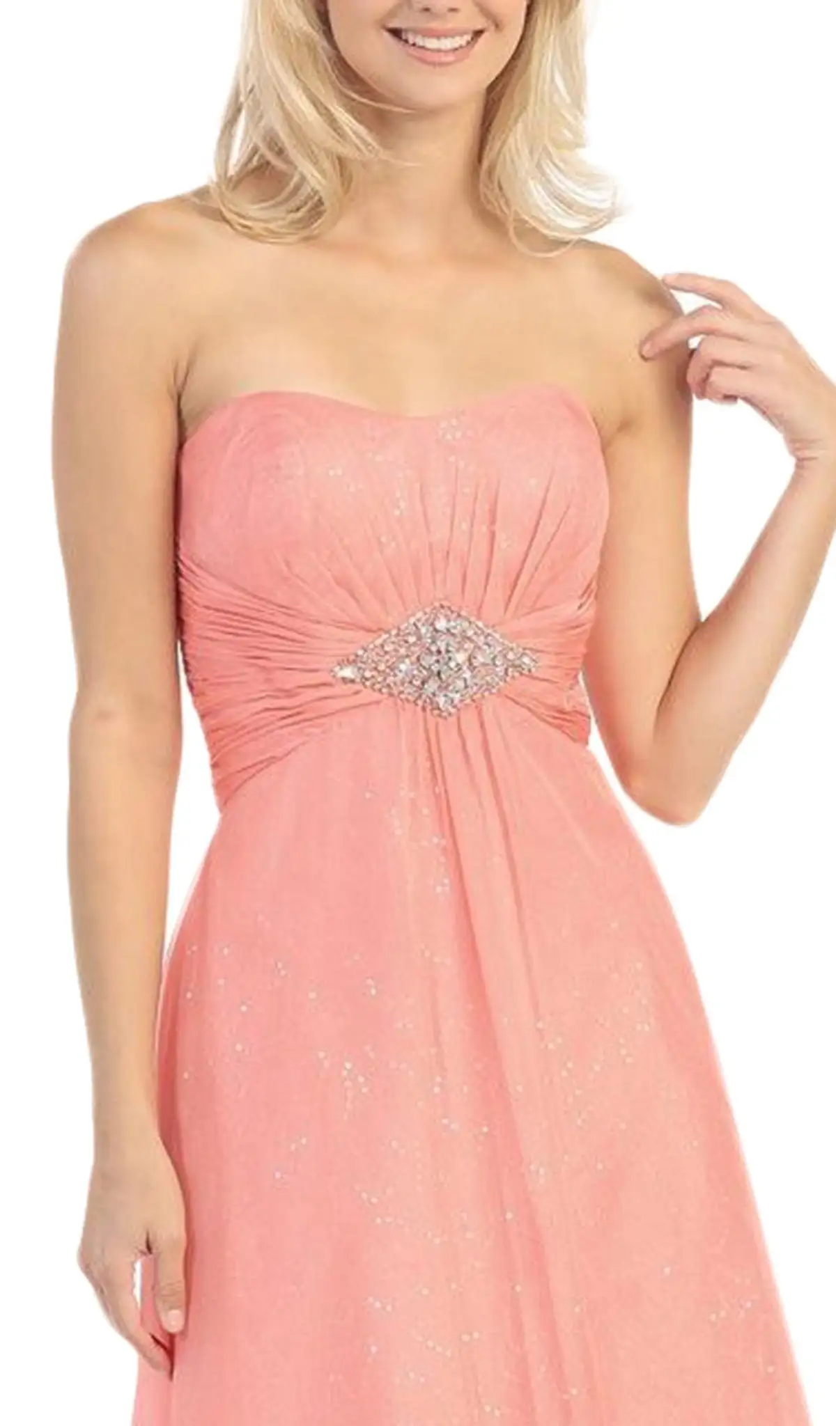 Eureka Fashion - 2507 Rhinestone Accented Sweetheart Chiffon Dress 4 Eureka Fashion - 2507 Rhinestone Accented Sweetheart Chiffon Dress - Image 4