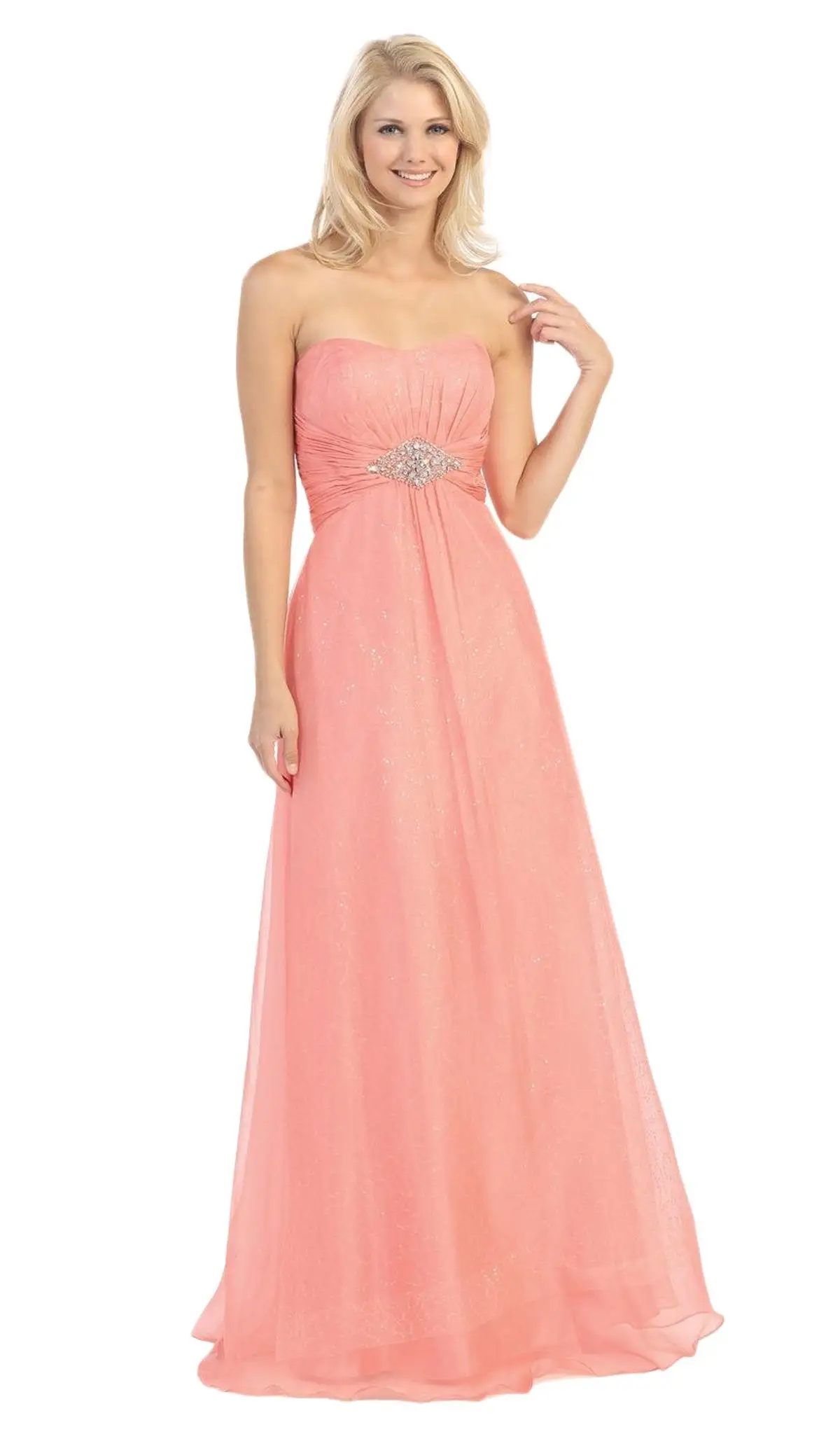 Eureka Fashion - 2507 Rhinestone Accented Sweetheart Chiffon Dress 3 Eureka Fashion - 2507 Rhinestone Accented Sweetheart Chiffon Dress - Image 3