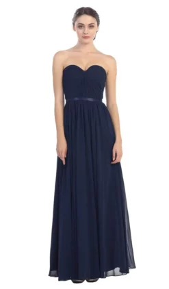 Eureka Fashion - 2800 Strapless Shirred Bodice A-Line Gown -Hot Sale WEDDING Store eureka fashion 2800 strapless shirred bodice a line gown special occasion dress xs navy 6900684849235