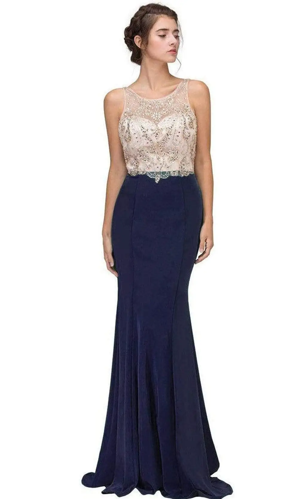 Eureka Fashion - 7022 Beaded Illusion Scoop Mermaid Dress 4 Eureka Fashion - 7022 Beaded Illusion Scoop Mermaid Dress - Image 4